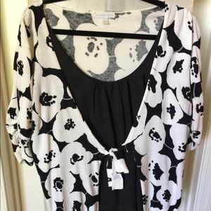 Black and white one piece blouse